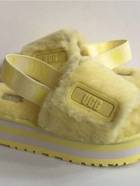 UGG FLUFF YEAH DISCO SLIDE MARGARITA HEEL STRIPE SANDAL US 8